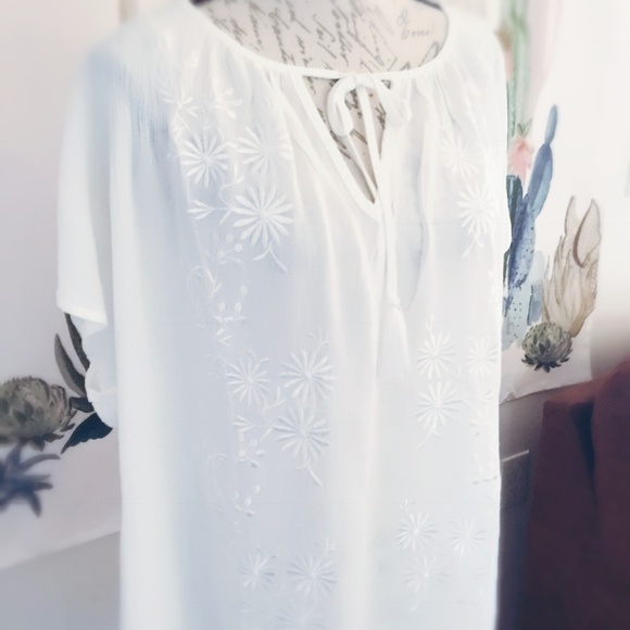 Torrid NWT Embroidered Swim Coverup Tunic White - Picture 4 of 4